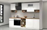 Cucina Bianco Lucido Marrone Rovere 19 Ripiani Modulabile, un Cassetto Made in Italy - Attiko