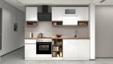Cucina Bianco Lucido Marrone Rovere 19 Ripiani Modulabile, un Cassetto Made in Italy - Attiko