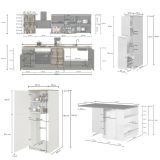 Cucina Bianco Lucido Marrone Rovere Componibile Con cassetti, Elettrodomestici non inclusi, Made in Italy - Armend