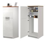 Cucina Bianco Lucido Marrone Rovere Componibile Con cassetti, Elettrodomestici non inclusi, Made in Italy - Armend