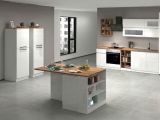 Cucina Bianco Lucido Marrone Rovere Componibile Con cassetti, Elettrodomestici non inclusi, Made in Italy - Armend