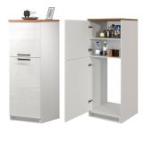 Cucina Bianco Lucido Marrone Rovere Con cassetti, Elettrodomestici non inclusi, Componibile Made in Italy - Armend