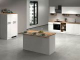 Cucina Bianco Lucido Marrone Rovere Con cassetti, Elettrodomestici non inclusi, Componibile Made in Italy - Armend