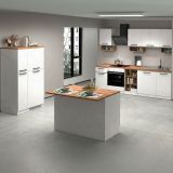 Cucina Bianco Lucido Marrone Rovere Con cassetti, Elettrodomestici non inclusi, Modulabile Made in Italy - Armend