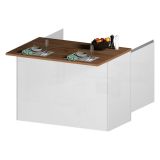 Cucina Bianco Lucido Marrone Rovere Con cassetti, Elettrodomestici non inclusi, Modulabile Made in Italy - Armend