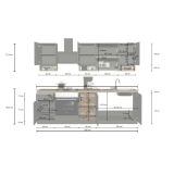 Cucina Bianco Lucido Marrone Rovere Con cassetti, Elettrodomestici non inclusi, Modulabile Made in Italy - Attiko