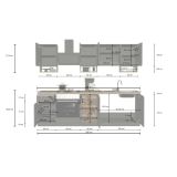 Cucina Bianco Lucido Marrone Rovere Con cassetti, Elettrodomestici non inclusi, Modulabile Made in Italy - Attimis