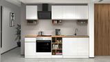 Cucina Bianco Lucido Marrone Rovere Con cassetti, Elettrodomestici non inclusi, Modulabile Made in Italy - Attimis