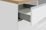 Cucina Bianco Lucido Marrone Rovere Con cassetti, Elettrodomestici non inclusi, Modulabile Made in Italy - Fonti