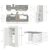 Cucina Bianco Lucido Marrone Rovere Modulabile 30 Ripiani, 3 Cassetti Made in Italy - Armend