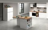 Cucina Bianco Lucido Marrone Rovere Modulabile 30 Ripiani, 3 Cassetti Made in Italy - Armend