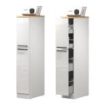 Cucina Bianco Lucido Marrone Rovere Set Con cassetti, Elettrodomestici non inclusi, Made in Italy - Armend