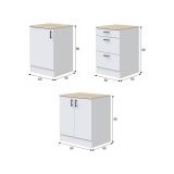 Cucina Bianco Marrone Rovere 3 Cassetti 3 Ripiani, Apertura Battente, Scorrevole - Orlaya
