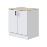 Cucina Bianco Marrone Rovere 3 Cassetti 3 Ripiani, Apertura Battente, Scorrevole - Orlaya