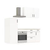 Cucina Bianco Marrone Rovere 4 Cassetti 5 Ripiani, Apertura Battente, Scorrevole - Althenis