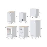 Cucina Bianco Marrone Rovere 4 Cassetti 5 Ripiani, Apertura Battente, Scorrevole - Althenis