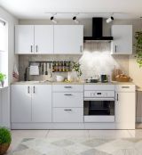Cucina Bianco Marrone Rovere 4 Cassetti Modulabile, 7 Ripiani - Silphora