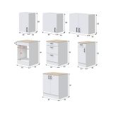 Cucina Bianco Marrone Rovere 4 Cassetti Modulabile, 7 Ripiani - Silphora