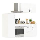 Cucina Bianco Marrone Rovere Con cassetti, Elettrodomestici non inclusi, Apertura Battente, Scorrevole - Althenis