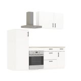 Cucina Bianco Marrone Rovere Con cassetti, Elettrodomestici non inclusi, Apertura Battente, Scorrevole - Althenis