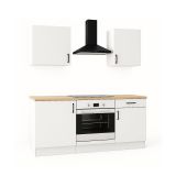 Cucina Bianco Marrone Rovere Con cassetti, Elettrodomestici non inclusi, Apertura Battente, Scorrevole - Thymira