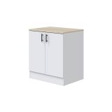 Cucina Bianco Marrone Rovere Con cassetti, Elettrodomestici non inclusi, Apertura Battente, Scorrevole - Velvenia