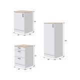 Cucina Bianco Marrone Rovere Con cassetti, Elettrodomestici non inclusi, Apertura Battente, Scorrevole - Zafrena