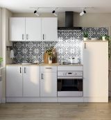 Cucina Bianco Marrone Rovere Con cassetti, Elettrodomestici non inclusi - Telinea