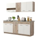 Cucina Bianco Marrone Rovere Con cassetto, Elettrodomestici non inclusi, 10 Ante - Bornago
