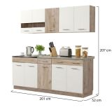 Cucina Bianco Marrone Rovere Con cassetto, Elettrodomestici non inclusi, 10 Ante - Bornago