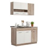 Cucina Bianco Marrone Rovere Con cassetto, Elettrodomestici non inclusi, 6 Ante - Lanzo