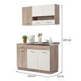 Cucina Bianco Marrone Rovere Con cassetto, Elettrodomestici non inclusi, 6 Ante - Lanzo