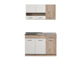 Cucina Bianco Marrone Rovere Con cassetto, Elettrodomestici non inclusi, 6 Ante - Lanzo