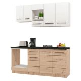 Cucina Bianco Marrone Rovere Con cassetto, Elettrodomestici non inclusi, 8 Ante - Colombo