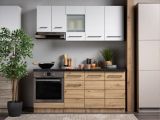 Cucina Bianco Marrone Rovere Con cassetto, Elettrodomestici non inclusi, 8 Ante - Colombo
