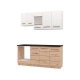 Cucina Bianco Marrone Rovere Con cassetto, Elettrodomestici non inclusi, 8 Ante - Colombo