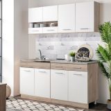 Cucina Bianco Marrone Rovere Con cassetto, Elettrodomestici non inclusi, 8 Ante - Solarolo