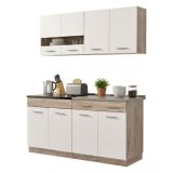 Cucina Bianco Marrone Rovere Con cassetto, Elettrodomestici non inclusi, 8 Ante - Solarolo