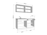 Cucina Bianco Marrone Rovere Con cassetto, Elettrodomestici non inclusi, 8 Ante - Solarolo