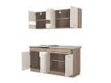 Cucina Bianco Marrone Rovere Con cassetto, Elettrodomestici non inclusi, 8 Ante - Solarolo