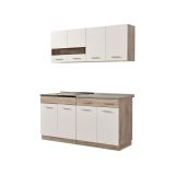 Cucina Bianco Marrone Rovere Con cassetto, Elettrodomestici non inclusi, 8 Ante - Solarolo