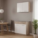 Cucina Bianco Marrone Rovere Con cassetto, Elettrodomestici non inclusi, Apertura Battente, Scorrevole - Garessio
