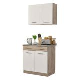 Cucina Bianco Marrone Rovere Con cassetto, Elettrodomestici non inclusi, Apertura Battente, Scorrevole - Garessio