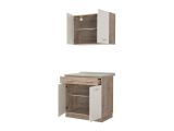 Cucina Bianco Marrone Rovere Con cassetto, Elettrodomestici non inclusi, Apertura Battente, Scorrevole - Garessio