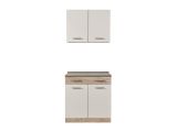 Cucina Bianco Marrone Rovere Con cassetto, Elettrodomestici non inclusi, Apertura Battente, Scorrevole - Garessio