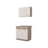 Cucina Bianco Marrone Rovere Con cassetto, Elettrodomestici non inclusi, Apertura Battente, Scorrevole - Garessio