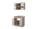 Cucina Bianco Marrone Rovere Elettrodomestici non inclusi - Taurano