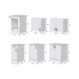Cucina Bianco Marrone Rovere un Cassetto 7 Ripiani, Apertura Battente, Scorrevole - Velvenia