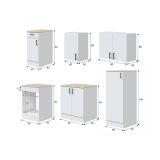 Cucina Bianco Marrone Rovere un Cassetto Modulabile, 6 Ripiani - Telinea