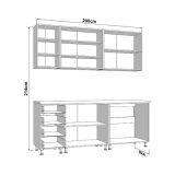 Cucina Bianco Opaco Bianco Lucido Con cassetti, Elettrodomestici non inclusi, Modulabile, Apertura Battente, Scorrevole - Riquew